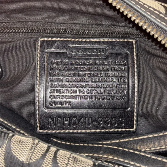 Vintage Coach 9363 East West Signature Duffle Canvas Leather Y2K Bag - Picture 4 of 5